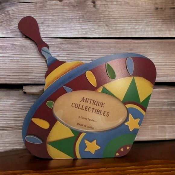 Spinning Top Wooden Free Standing Picture Photo Table Frame - Picture 1 of 5